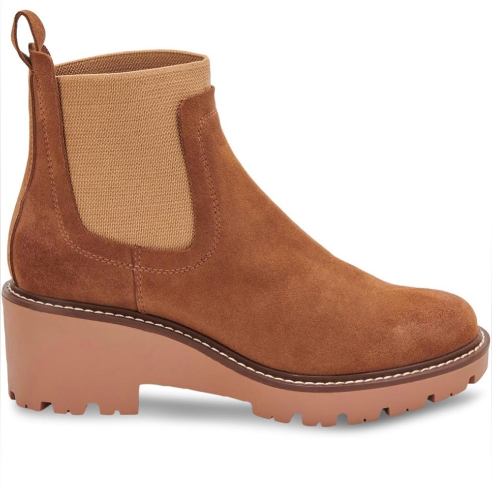 Aqua College Demi Suede Lug Sole Women’s Chelsea Boots Brown Size 6.5 - Picture 3 of 15